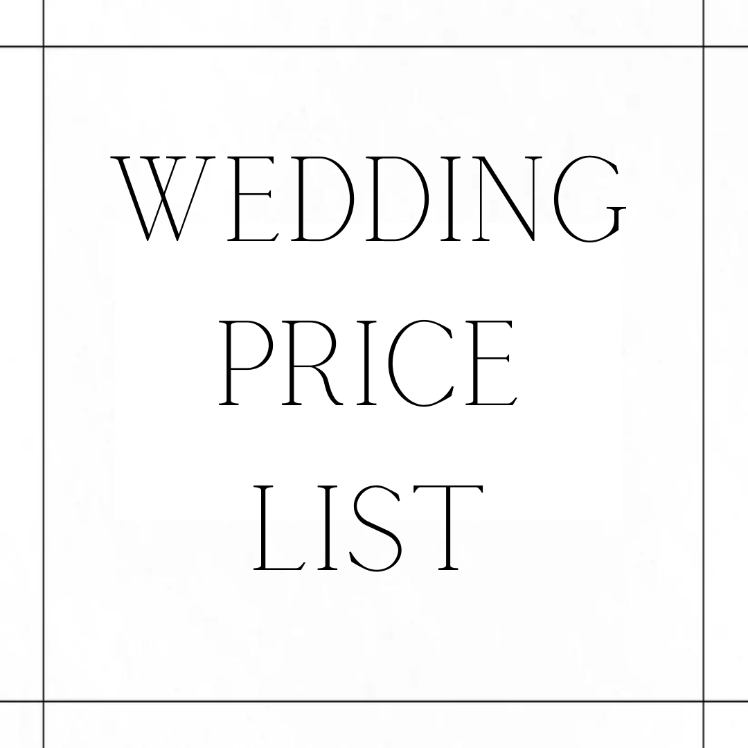 Wedding Price List